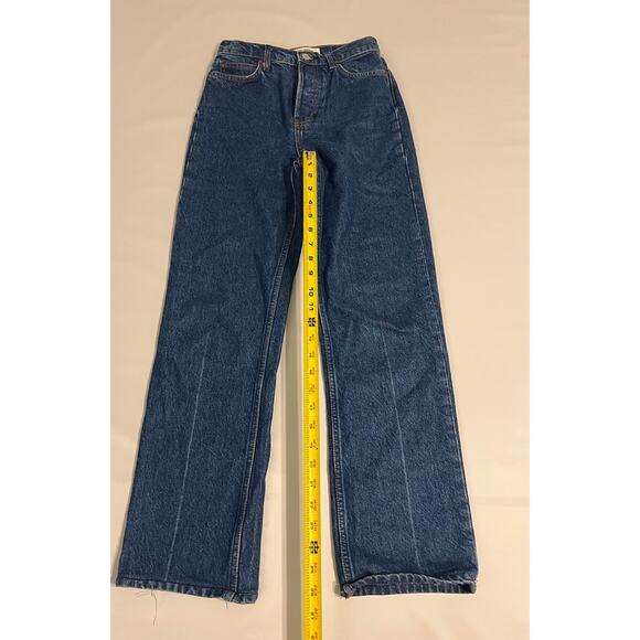 Reformation Cynthia High Rise Straight Long Denim Jeans Womens 24 Blue Casual - Picture 5 of 16